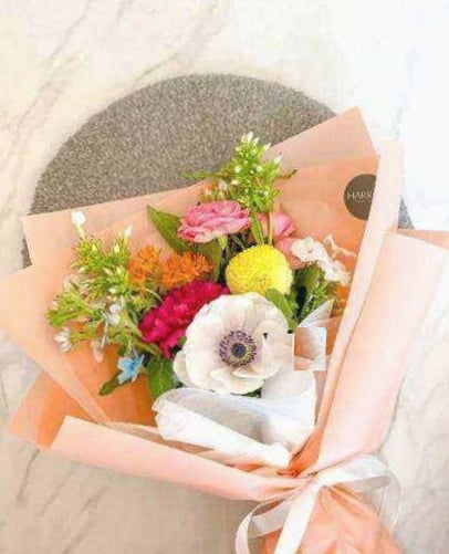 Bouquet romantique aux tons pastel